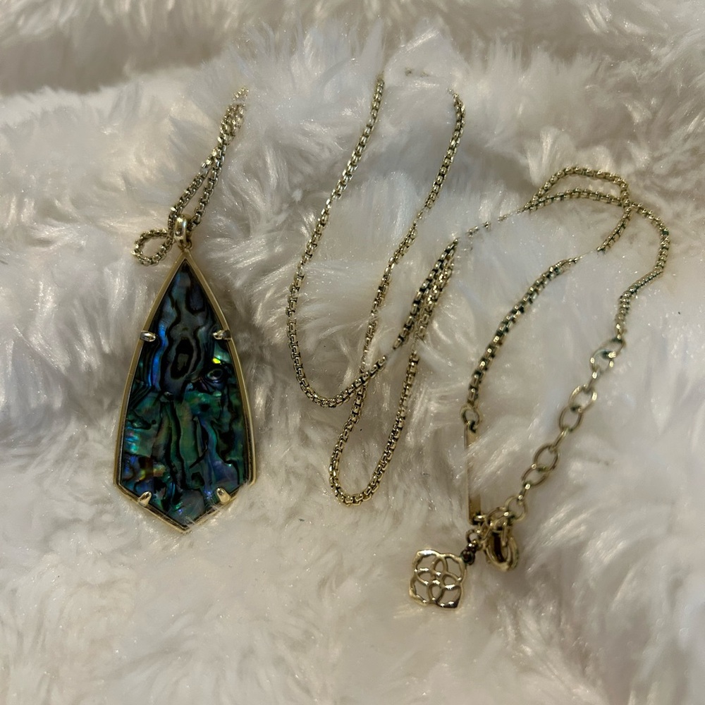 Kendra Scott Gold Necklace with Iridescent Pendant